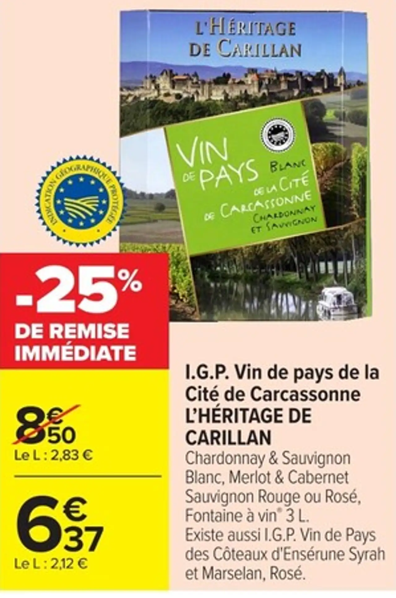 I.G.P. Vin de pays de la Cité de Carcassonne L'HÉRITAGE DE CARILLAN