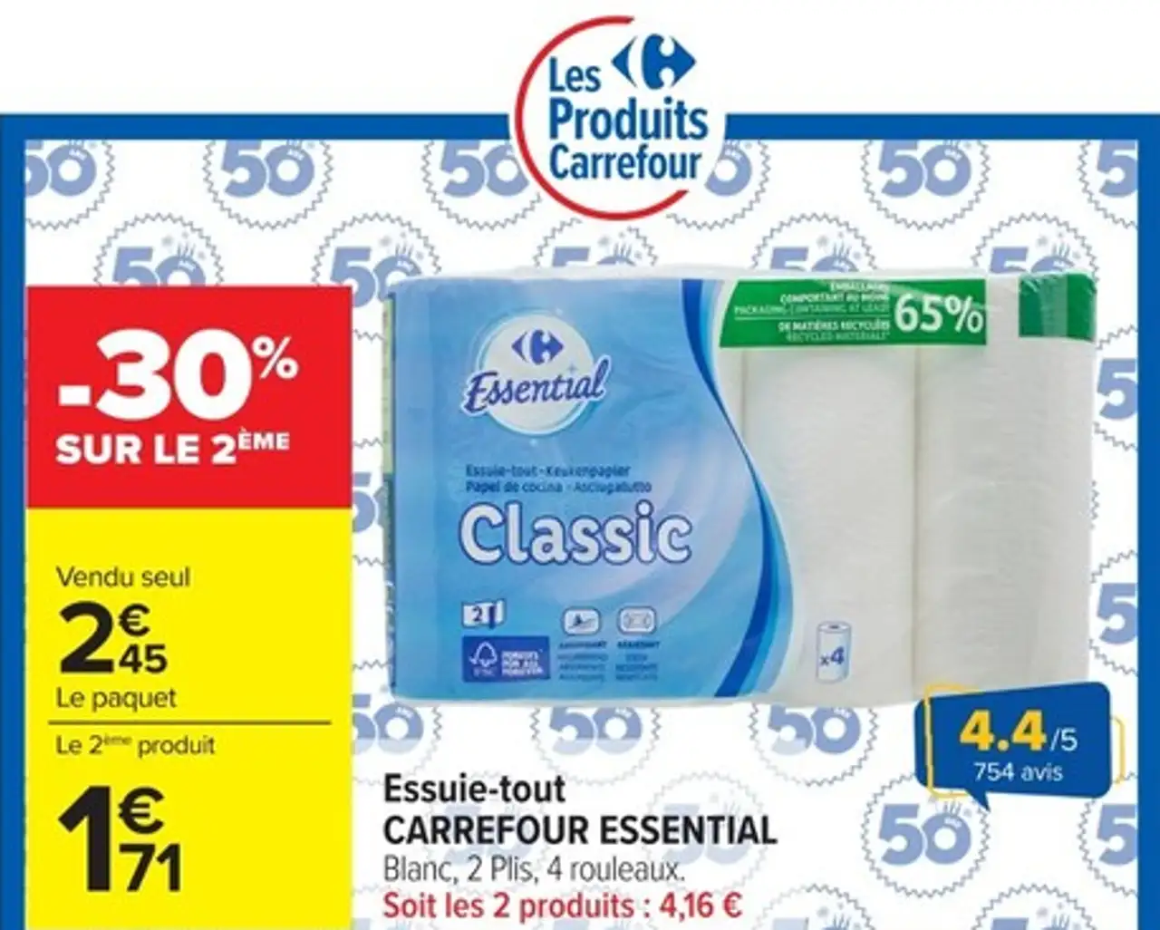 Essuie-tout CARREFOUR ESSENTIAL