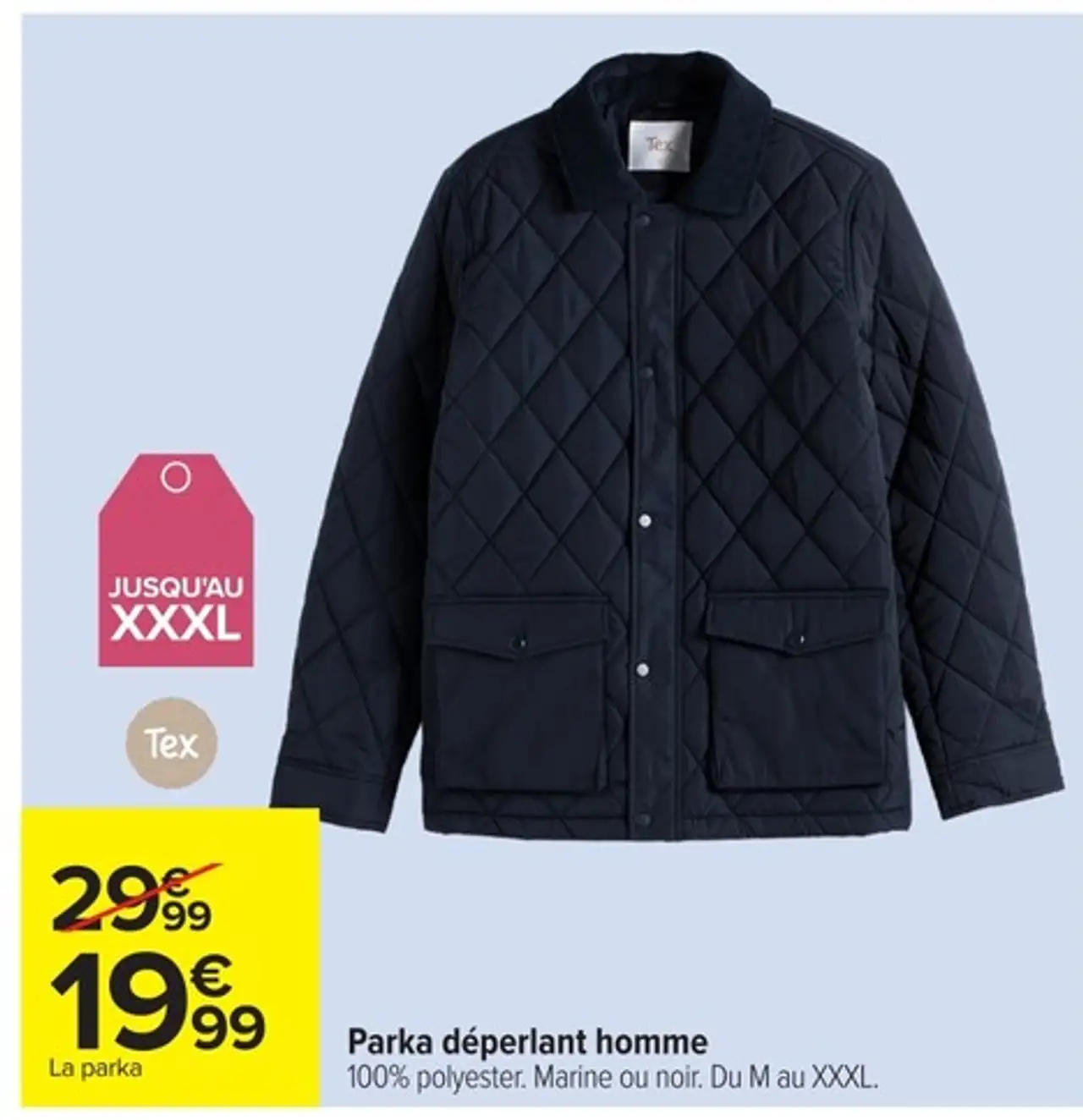 Parka déperlant homme Tex