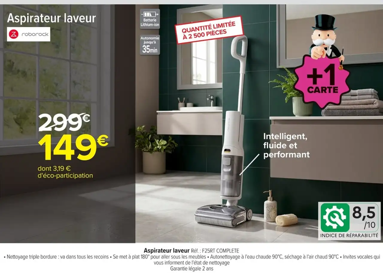 Aspirateur laveur Roborock F25RT COMPLETE