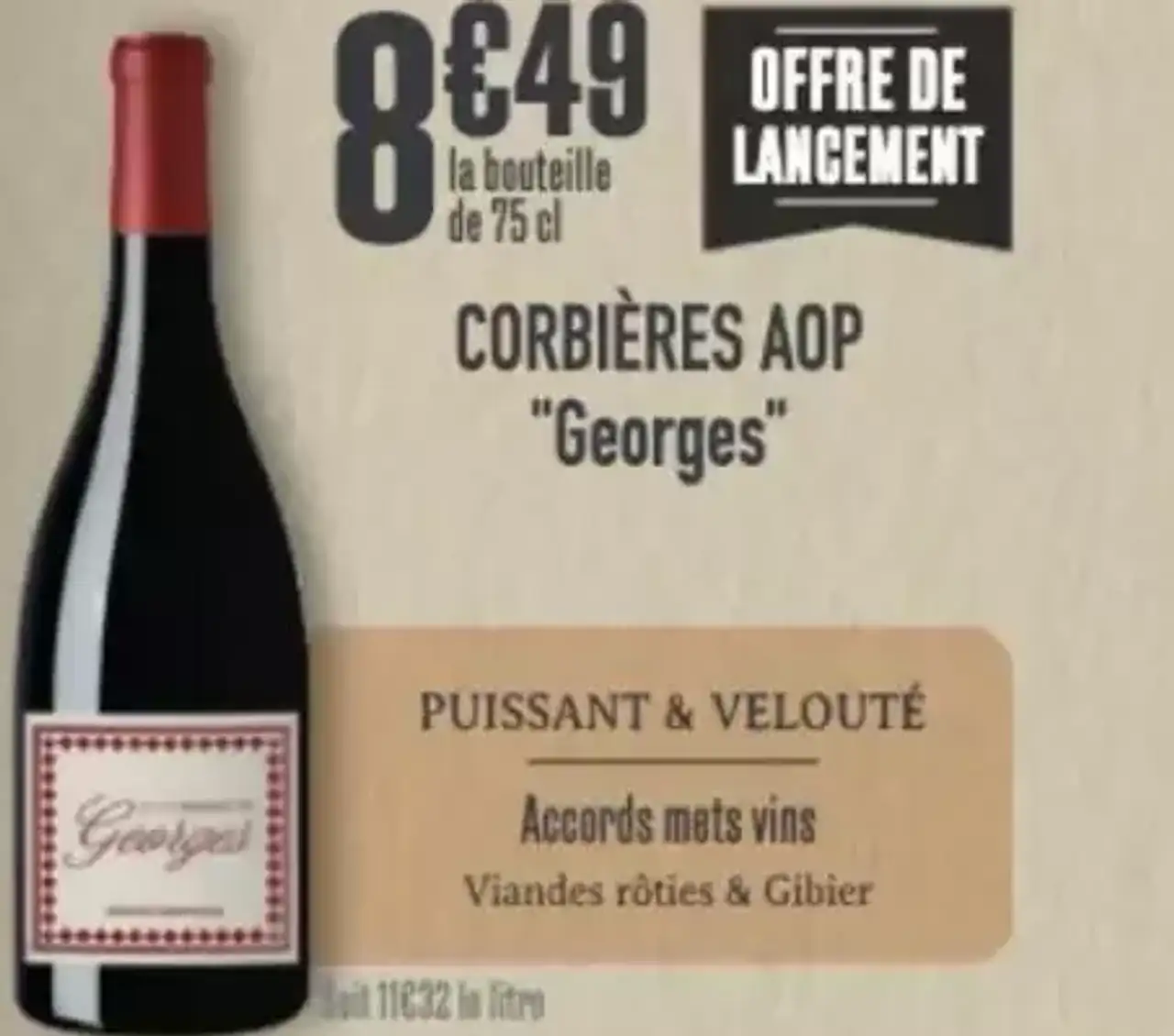 Corbières AOP "Georges" Vin rouge