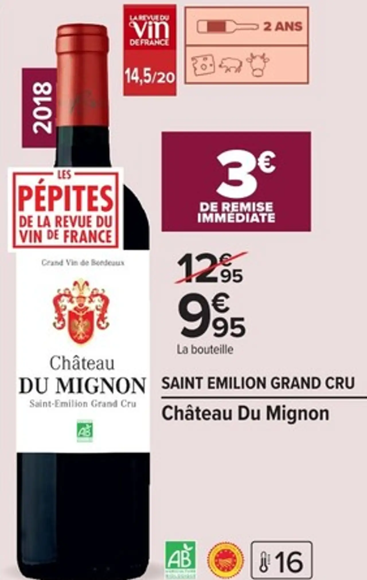 Saint Emilion Grand Cru Château Du Mignon 2018