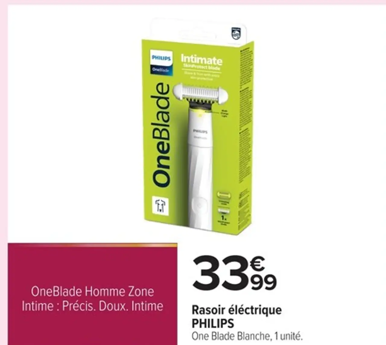 Rasoir électrique PHILIPS One Blade Blanche, 1 unité.