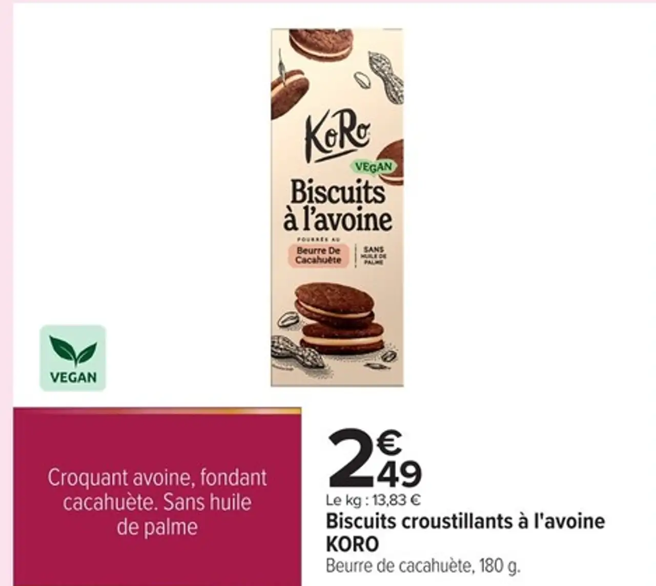 Biscuits croustillants à l'avoine Beurre de cacahuète KORO