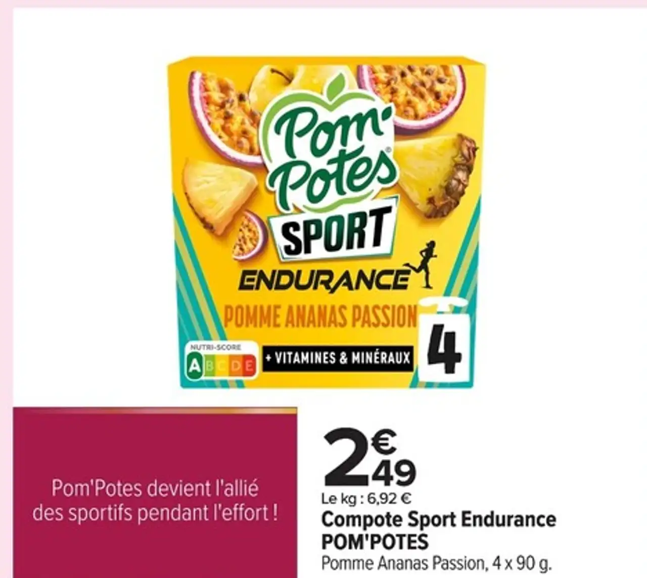 Compote Sport Endurance Pomme Ananas Passion POM'POTES