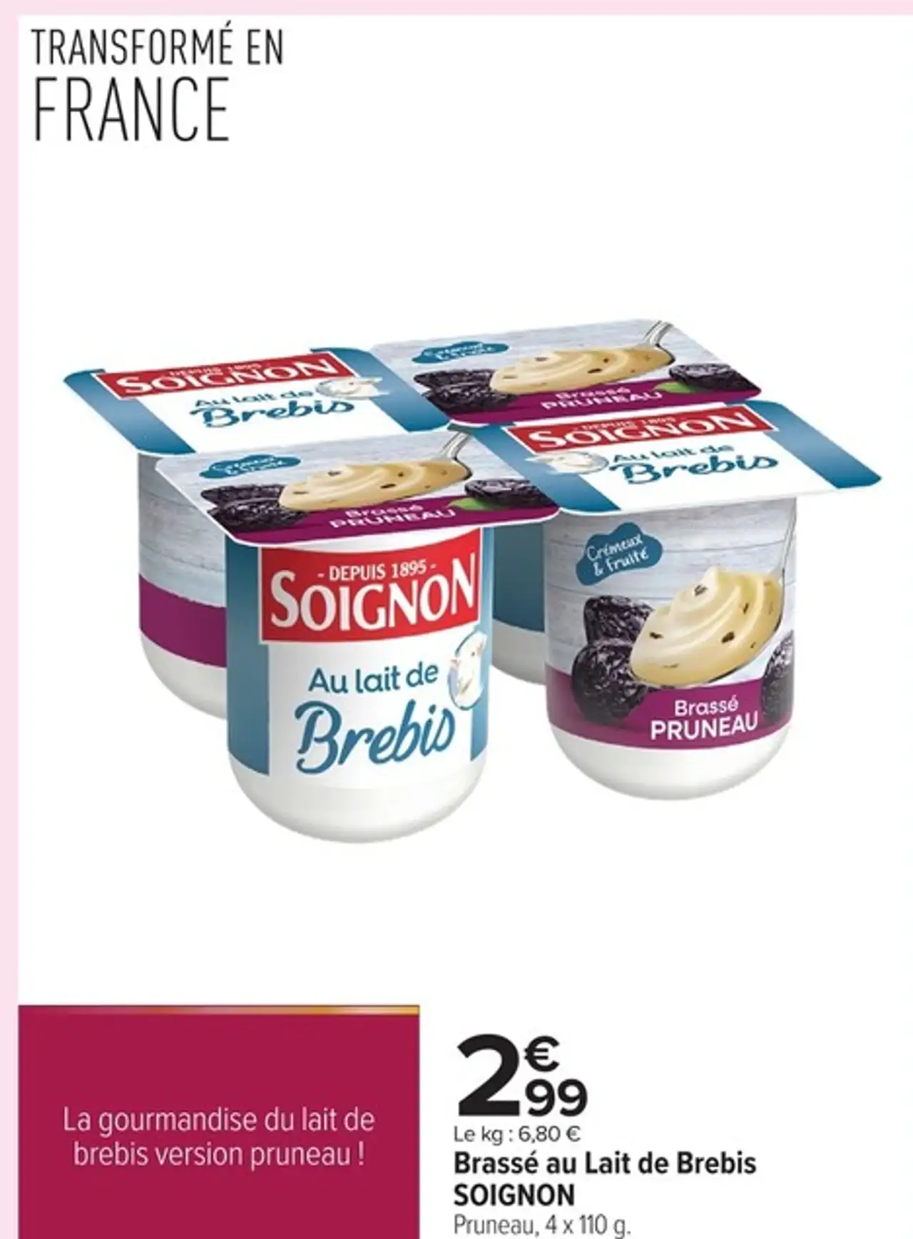 Brassé au Lait de Brebis SOIGNON Pruneau