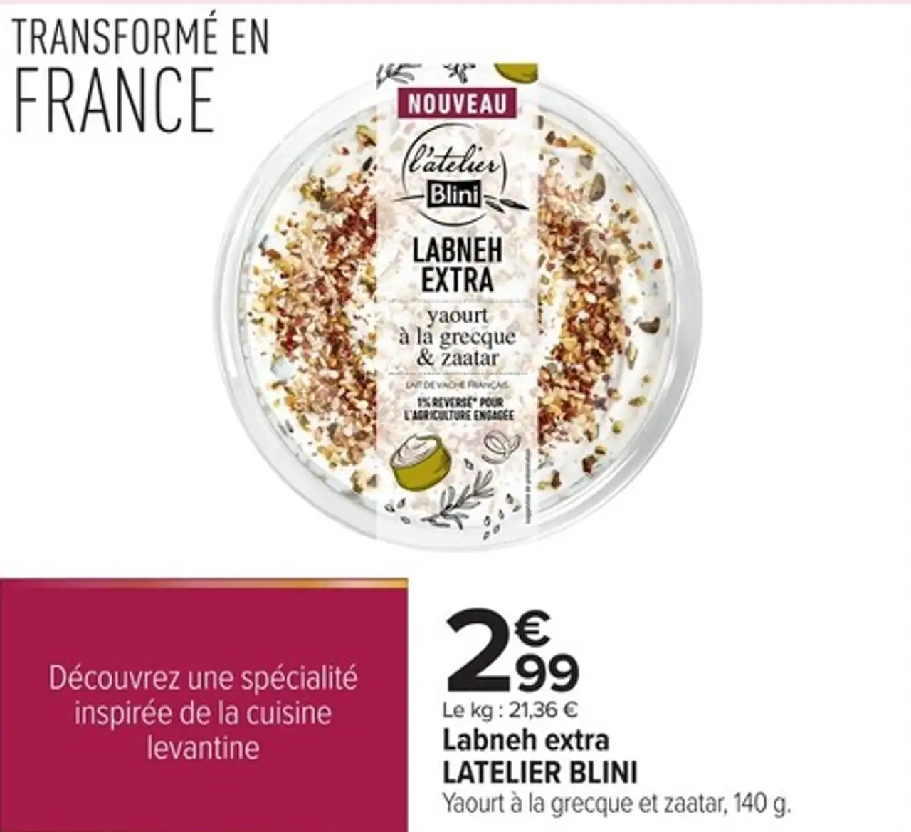 Labneh extra LATELIER BLINI Yaourt à la grecque et zaatar