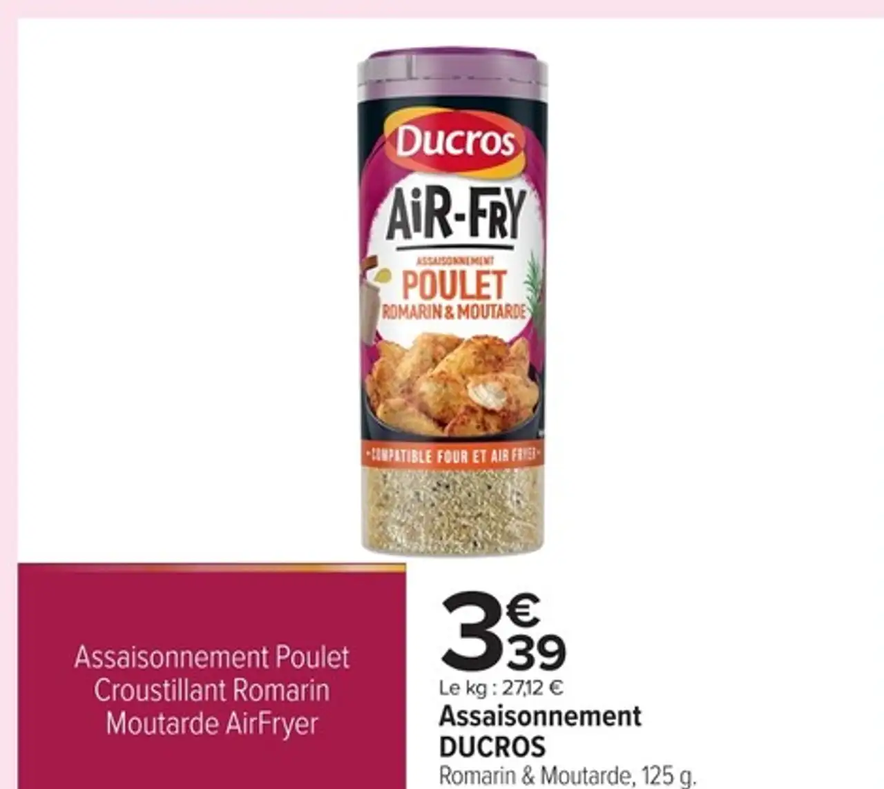 Assaisonnement Ducros Romarin & Moutarde AirFryer
