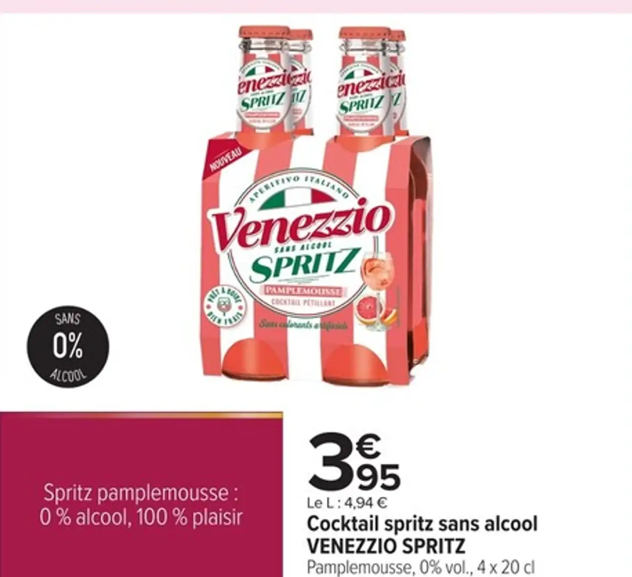 Cocktail spritz sans alcool VENEZZIO SPRITZ Pamplemousse