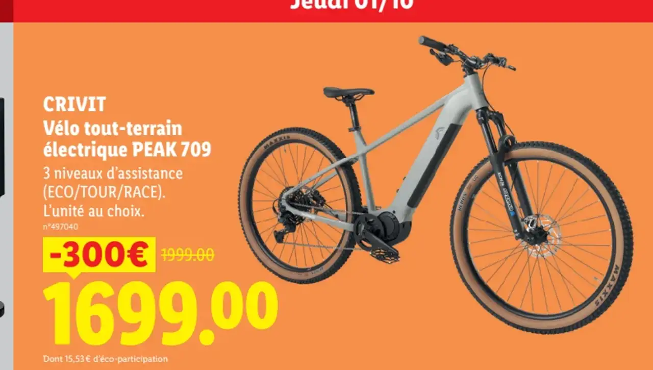 CRIVIT Vélo tout-terrain électrique PEAK 709