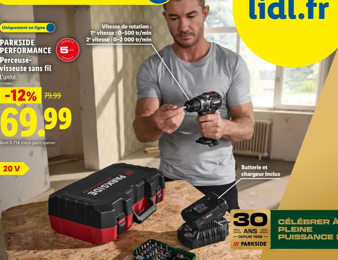 PARKSIDE PERFORMANCE Perceuse-visseuse sans fil