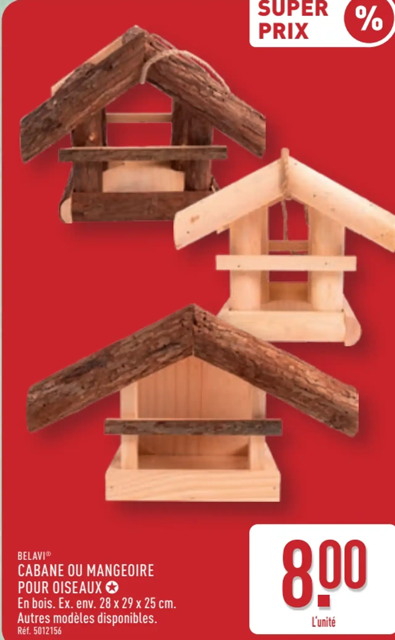 BELAVI® CABANE OU MANGEOIRE POUR OISEAUX
