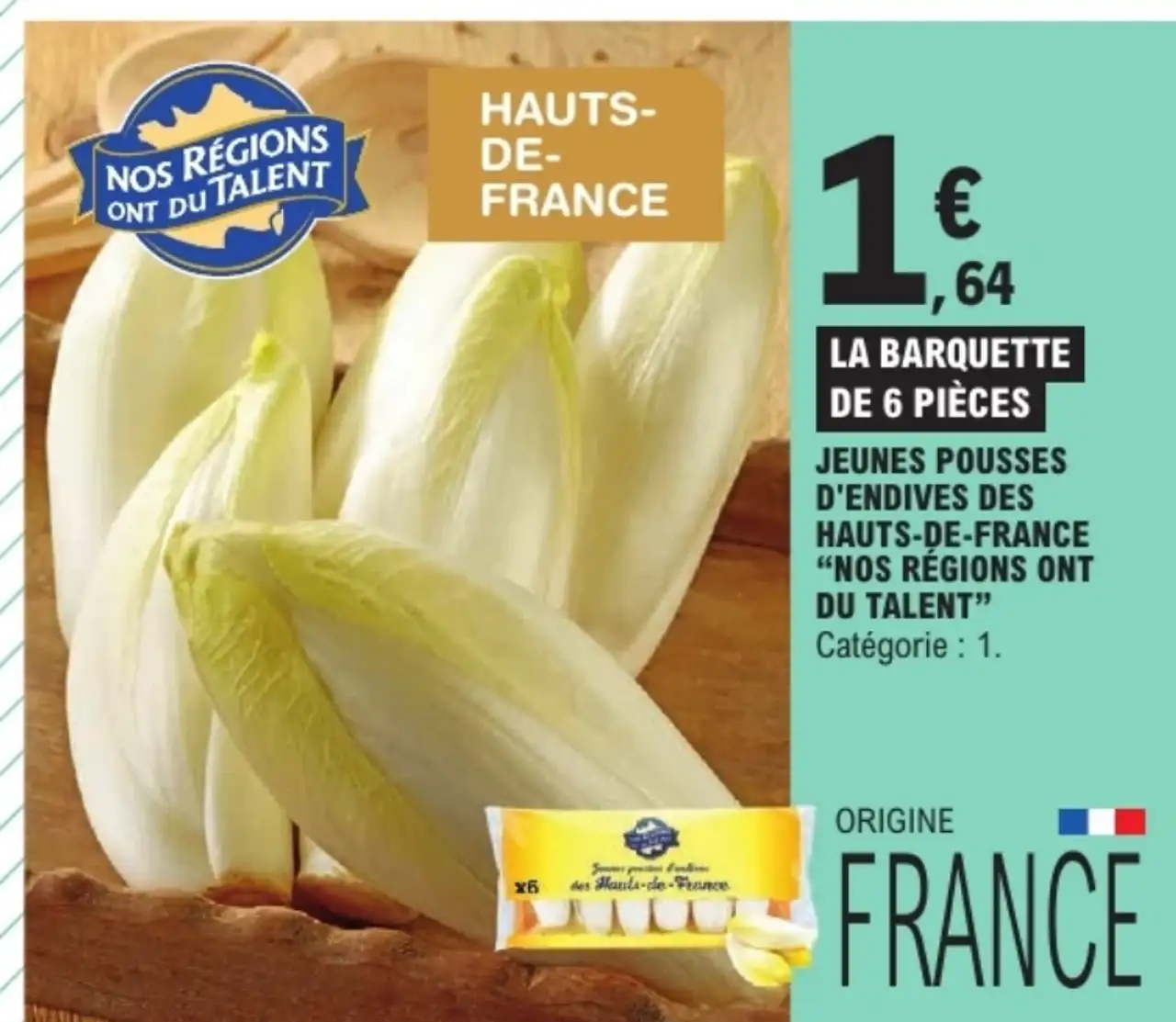 Jeunes pousses d'endives des Hauts-de-France "Nos Régions ont du Talent"