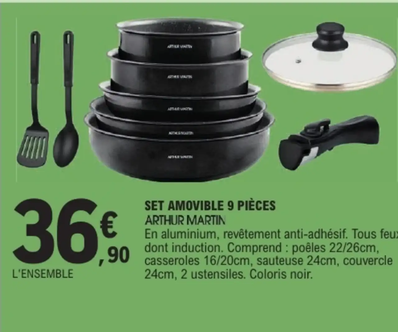 Set amovible 9 pièces Arthur Martin