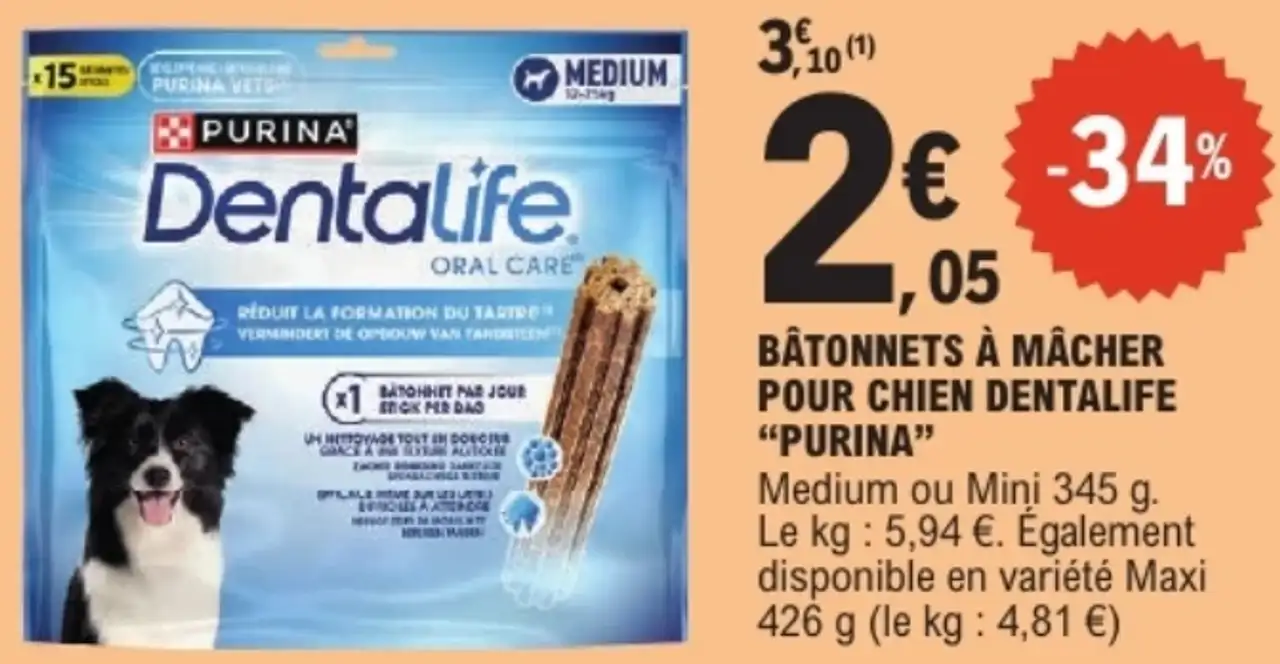 Bâtonnets à mâcher pour chien Dentalife "Purina"