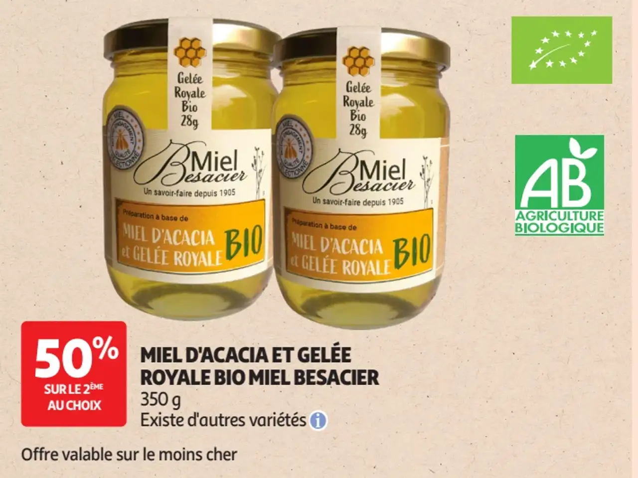 MIEL D'ACACIA ET GELÉE ROYALE BIO MIEL BESACIER