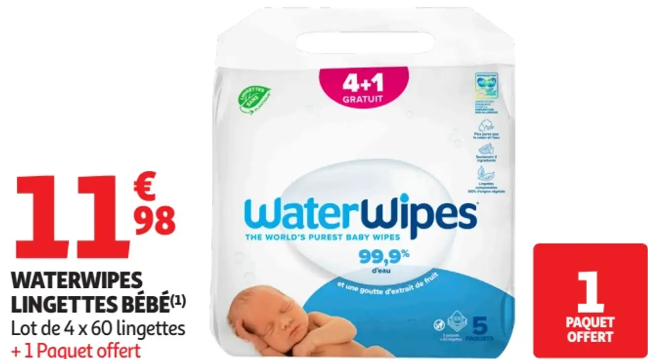 WATERWIPES LINGETTES BÉBÉ