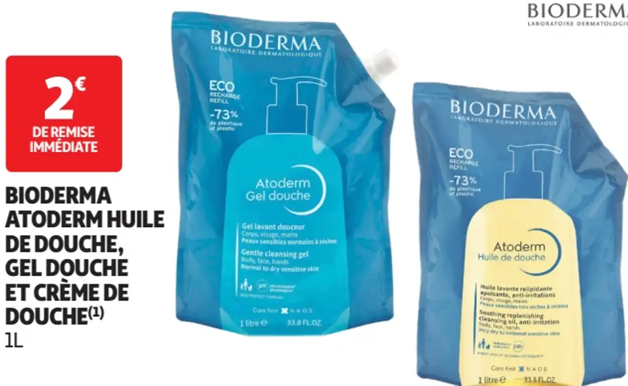 BIODERMA ATODERM HUILE DE DOUCHE, GEL DOUCHE ET CRÈME DE DOUCHE