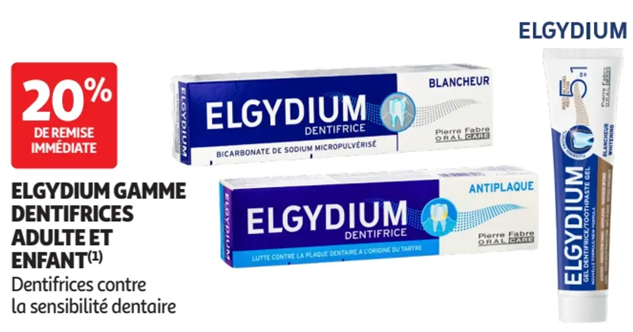 ELGYDIUM GAMME DENTIFRICES ADULTE ET ENFANT