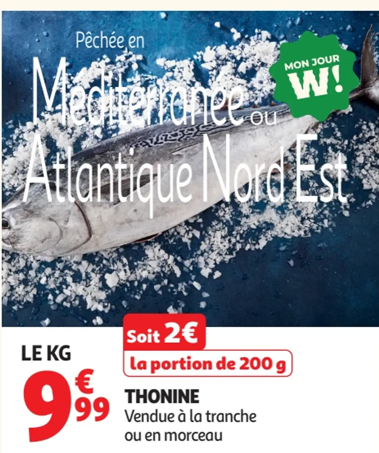 Thonine vendue à la tranche
