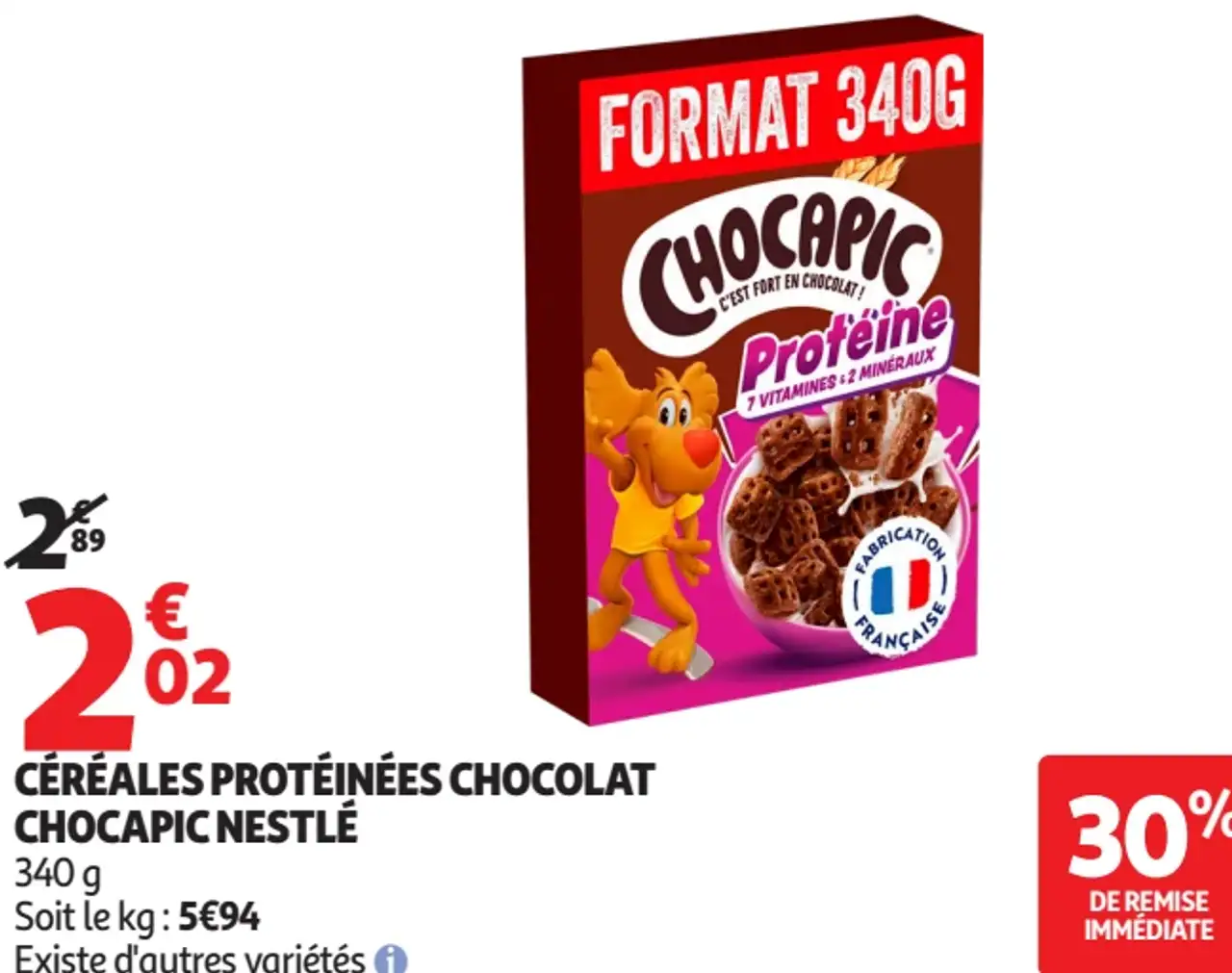 Céréales protéinées chocolat Chocapic Nestlé