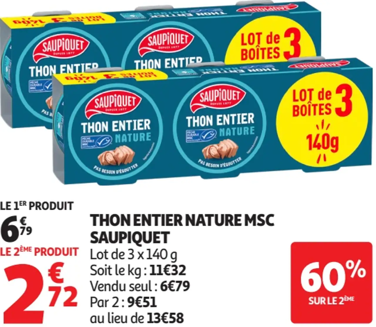 Thon entier nature MSC Saupiquet