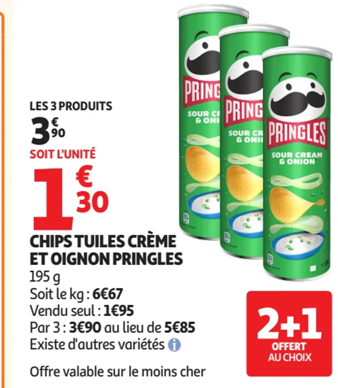 Chips Tuiles Crème et Oignon Pringles