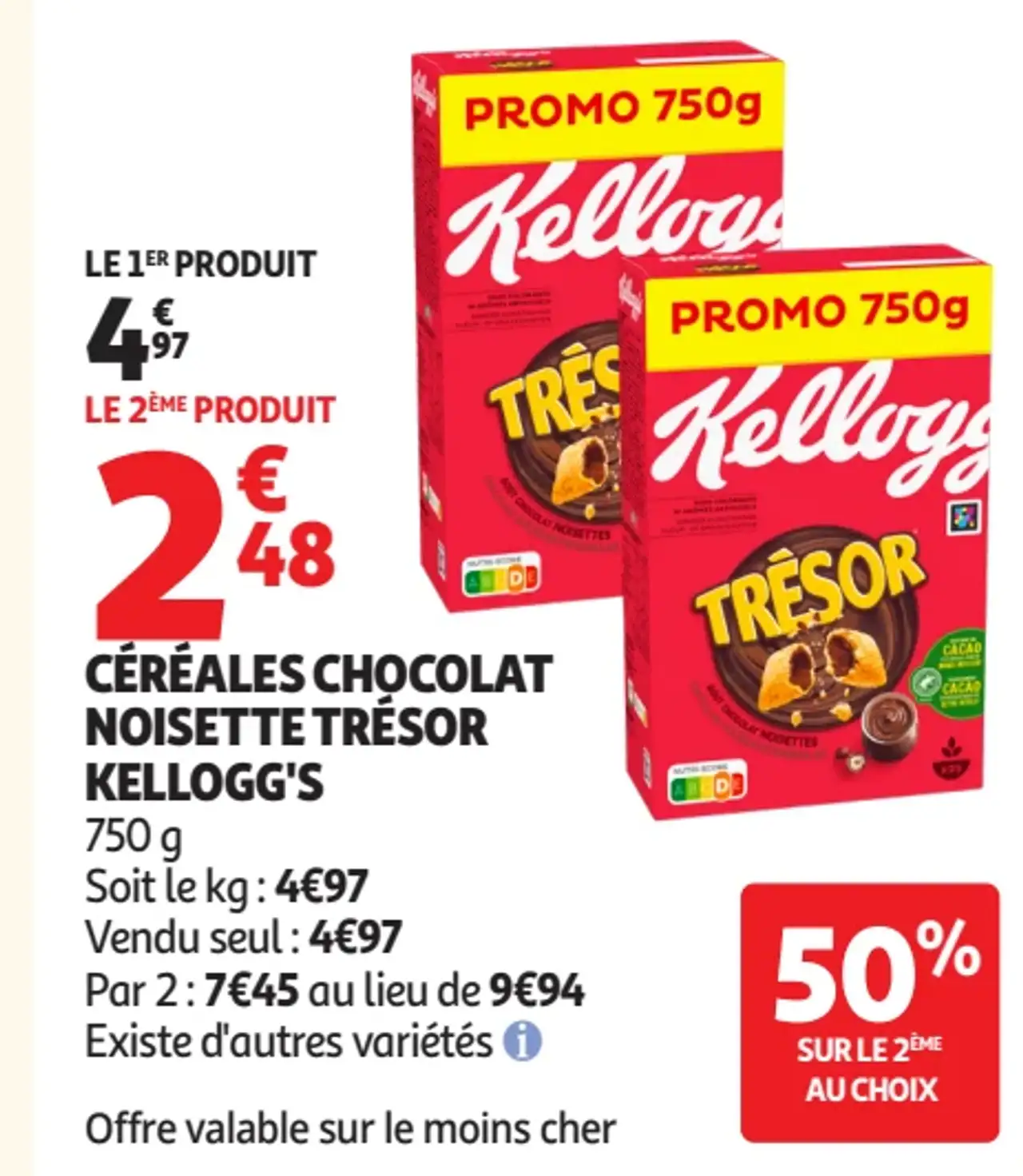 Céréales chocolat noisette Trésor Kellogg's