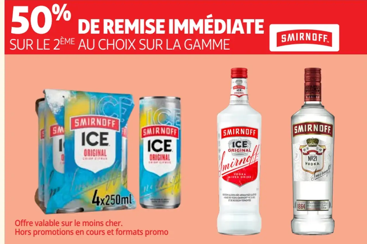 Gamme Smirnoff (Smirnoff Ice, Vodka)