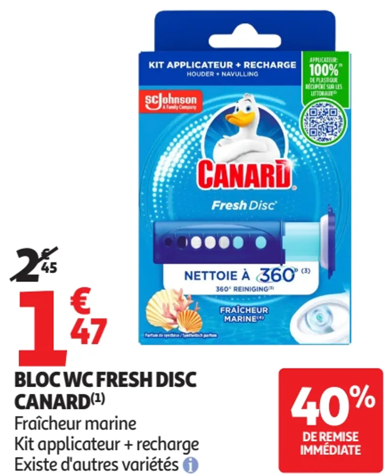 Bloc WC Fresh Disc Canard Fraîcheur marine