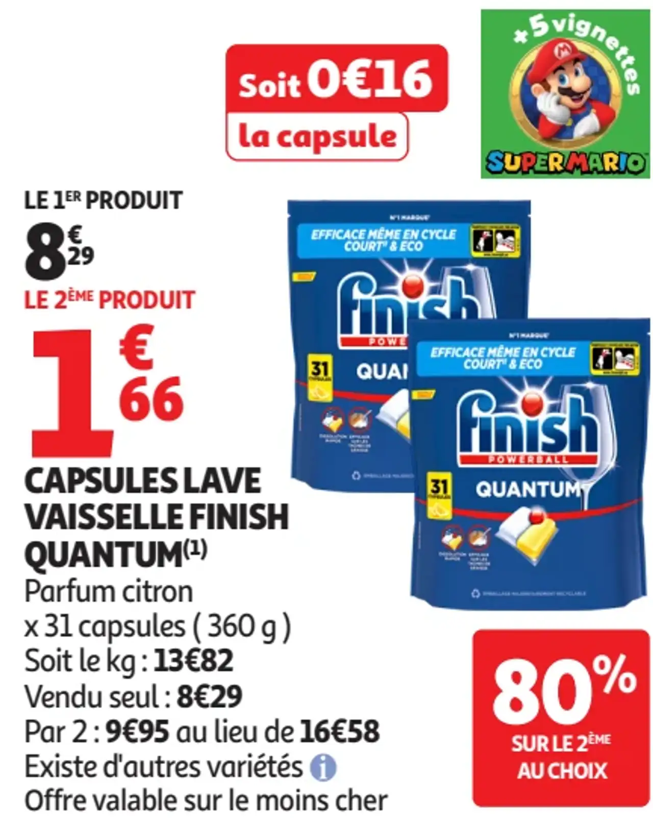 Capsules Lave Vaisselle Finish Quantum Parfum citron