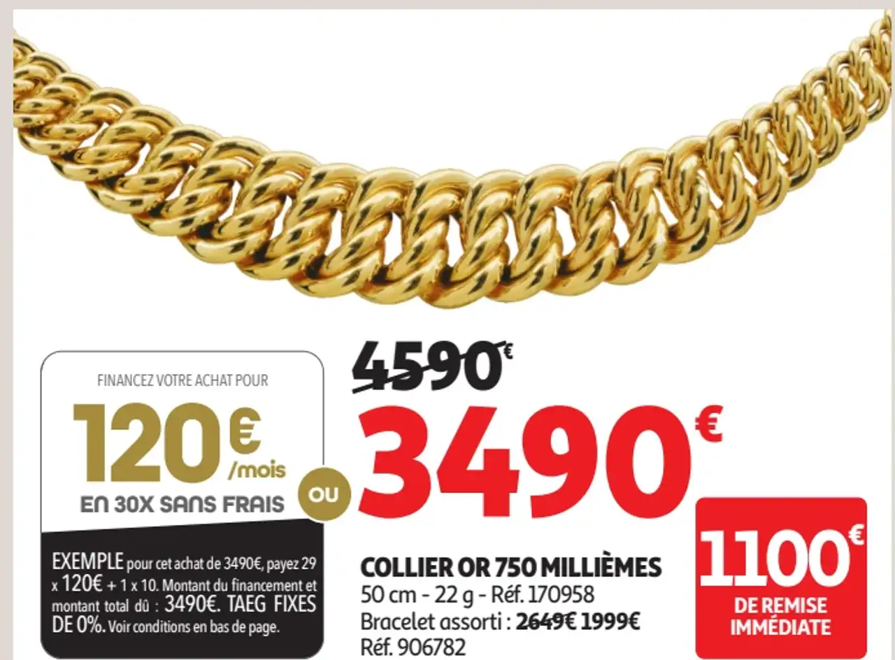 Collier Or 750 Millièmes