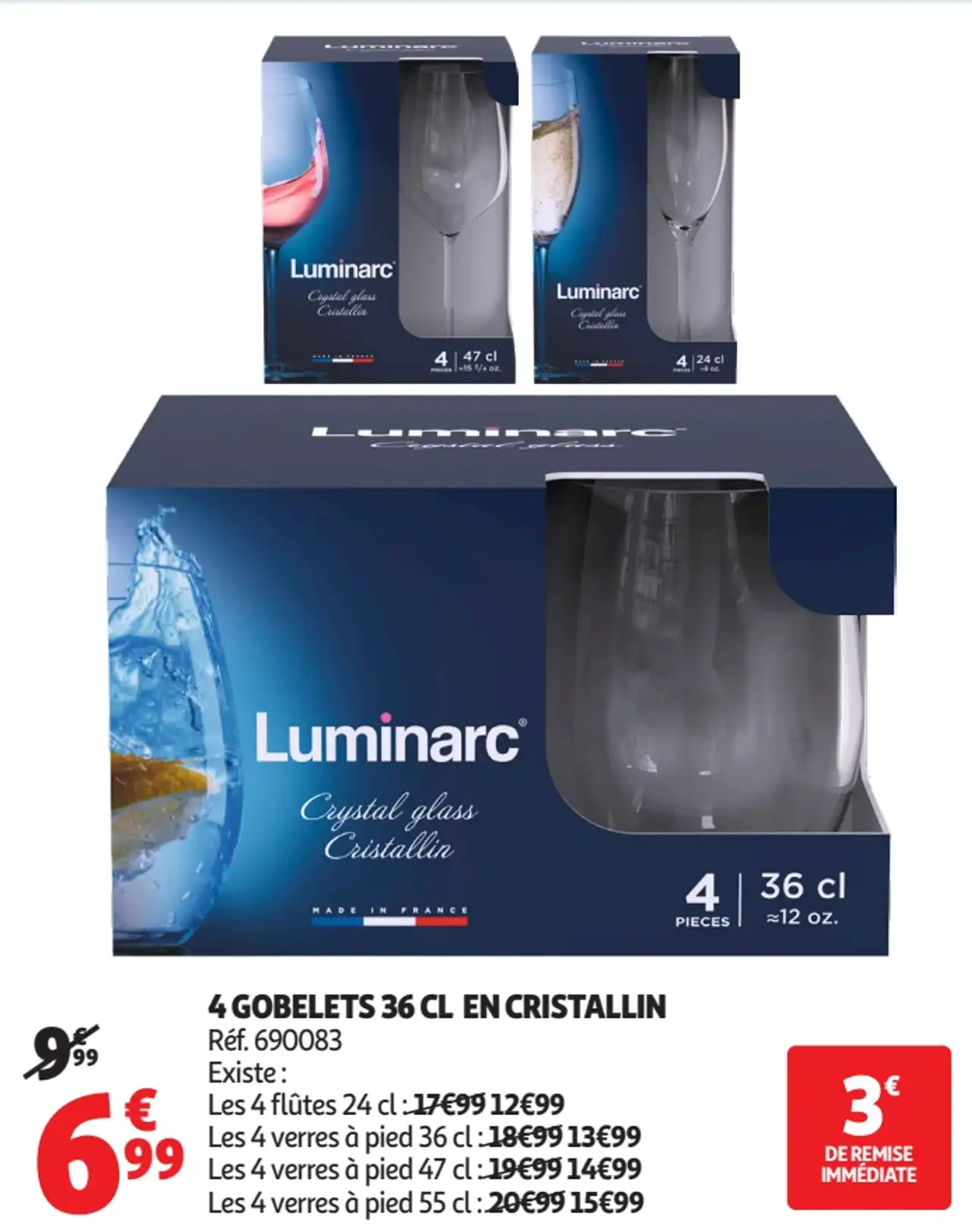 Gobelets 36 cl en cristallin Luminarc Crystal glass Cristallin