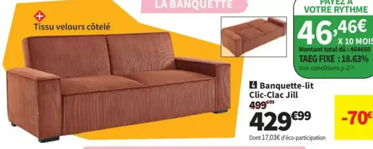 Banquette-lit Clic-Clac Jill