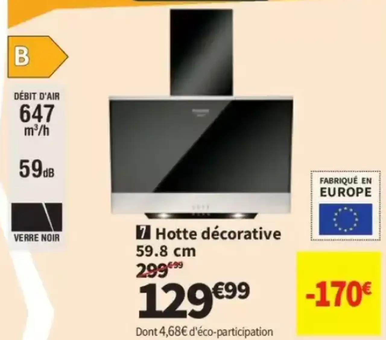 Hotpoint HHVP6.6FLMK Hotte décorative 59.8 cm
