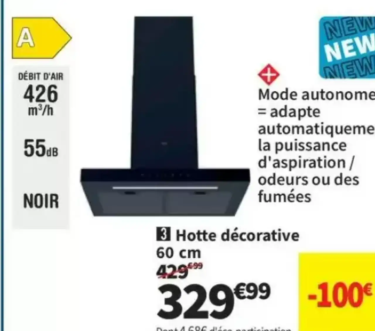 Hotte décorative 60 cm Haier HATS6BCS6BVOC