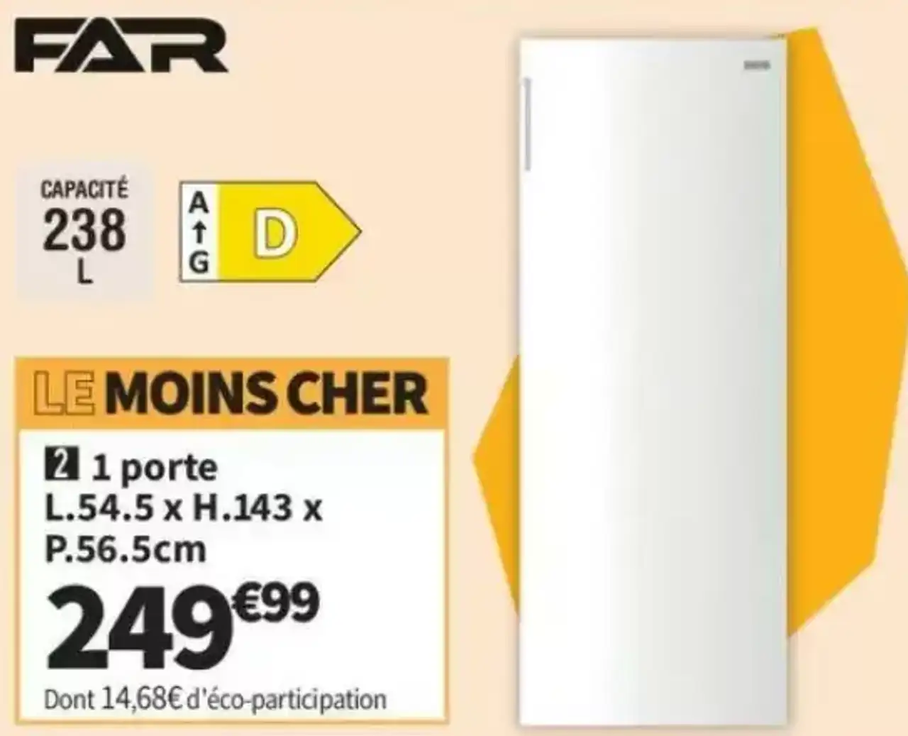 Réfrigérateur 1 porte FAR RTUG2326DW