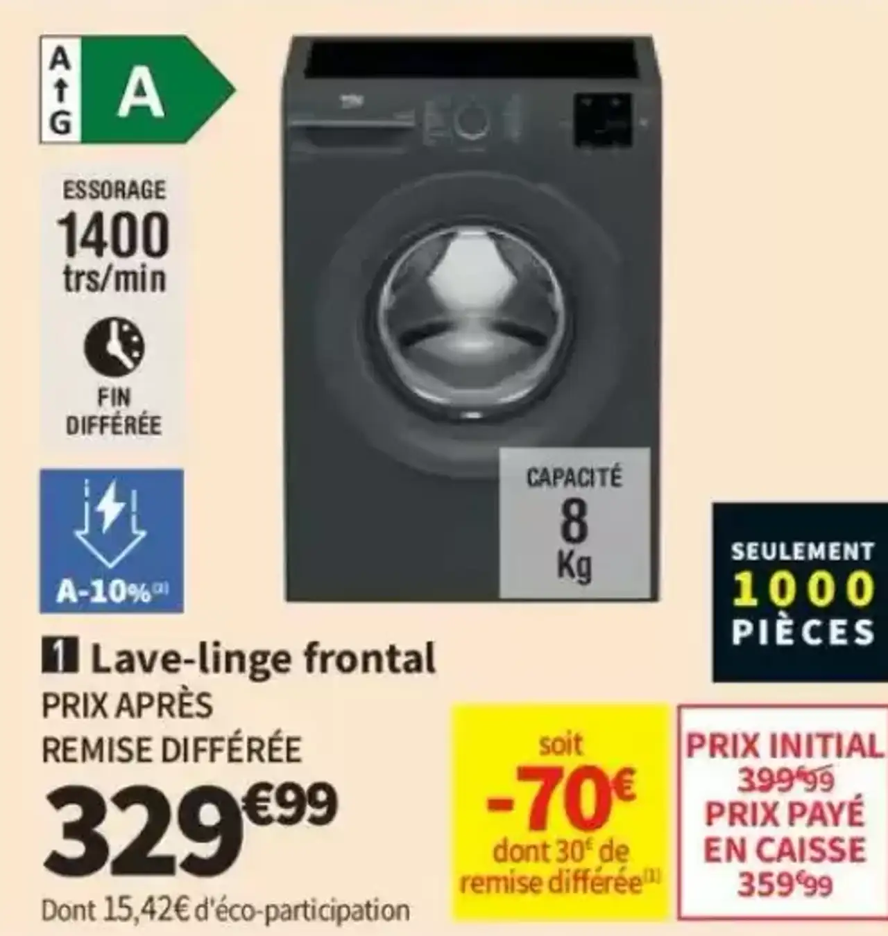 Lave-linge frontal Beko BM3WFT38451A