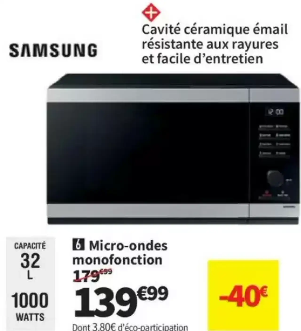 Micro-ondes monofonction Samsung MS32DG4504AT
