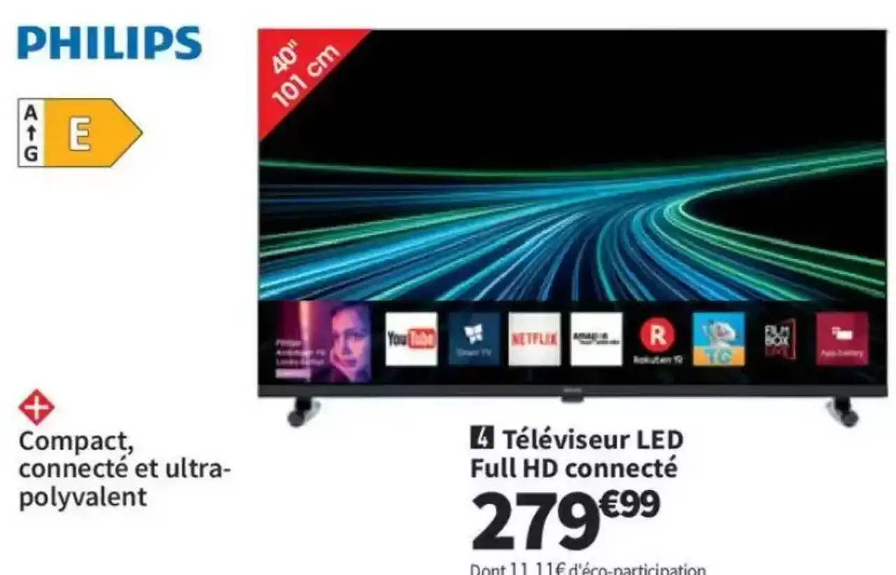 Téléviseur LED Full HD connecté Philips 40PFS6050/12