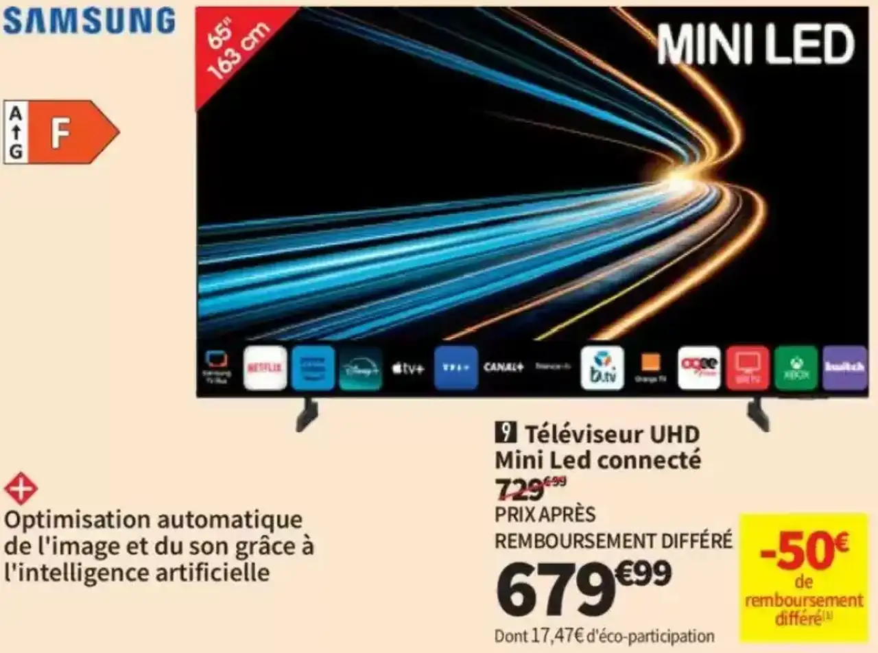 Téléviseur UHD Mini Led connecté Samsung TU65M74HAUXXC