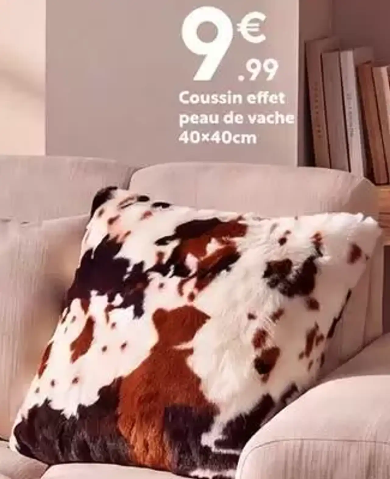 Coussin effet peau de vache 40x40cm