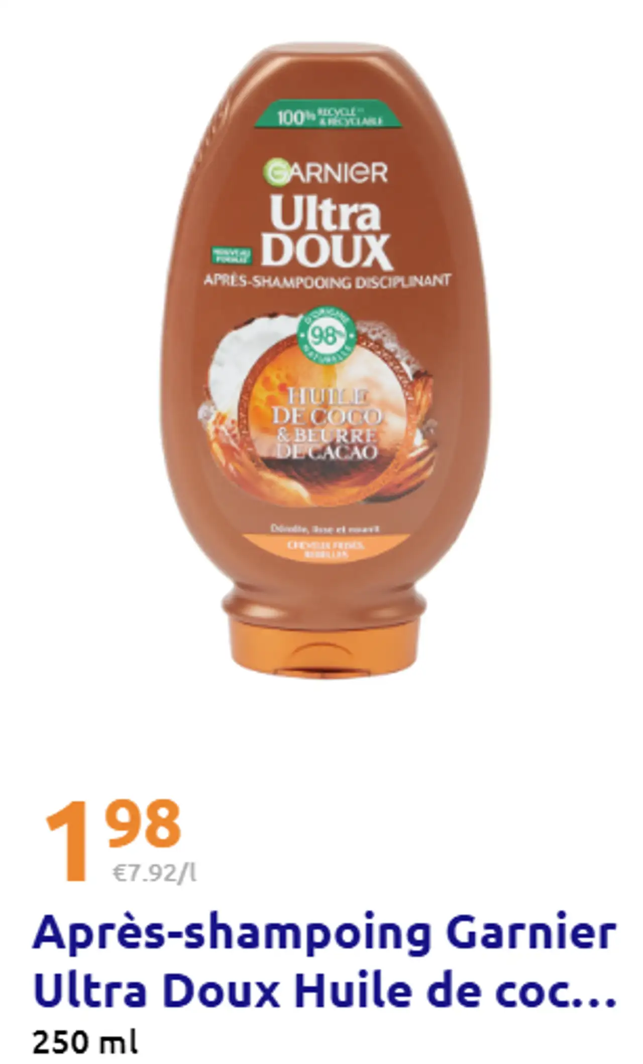 Après-shampoing Garnier Ultra Doux Huile de coco et beurre de cacao