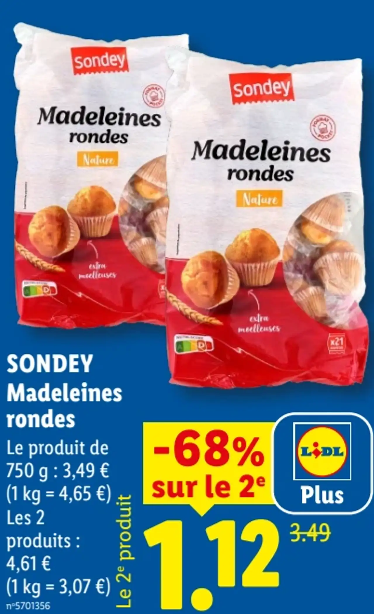 Madeleines rondes SONDEY