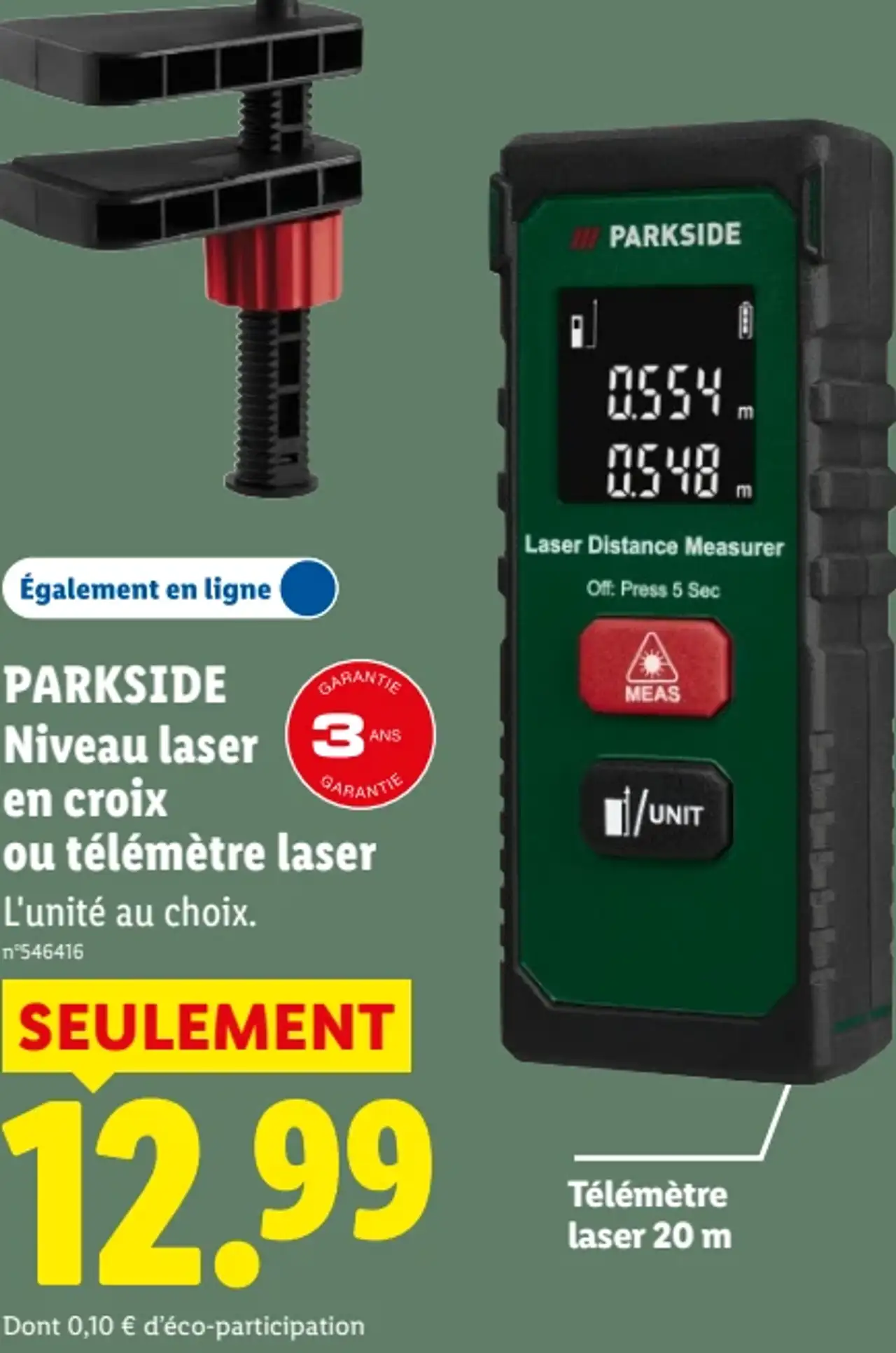 PARKSIDE Niveau laser en croix ou télémètre laser