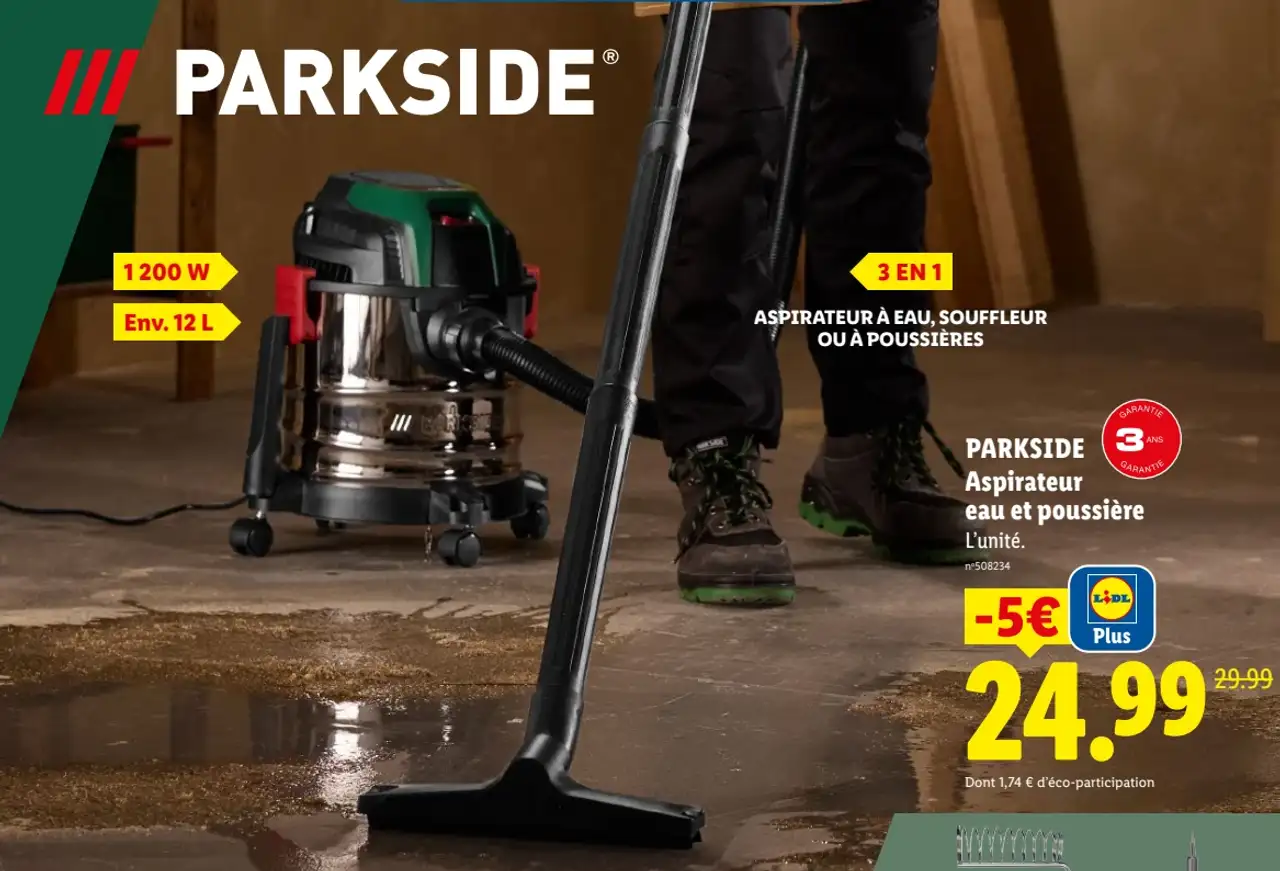 PARKSIDE Aspirateur eau et poussière