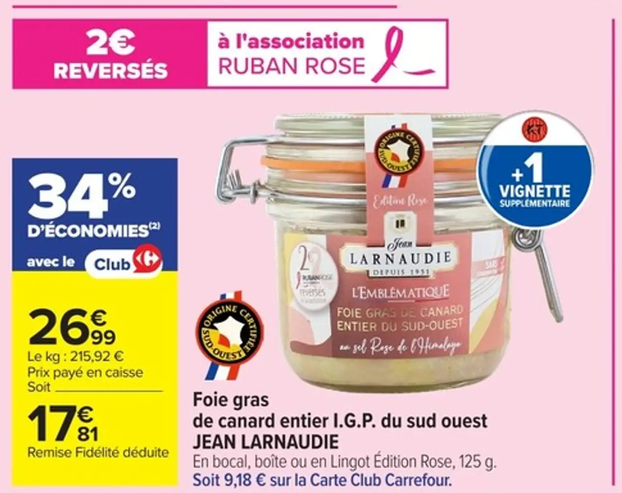 Foie gras de canard entier I.G.P. du sud ouest JEAN LARNAUDIE