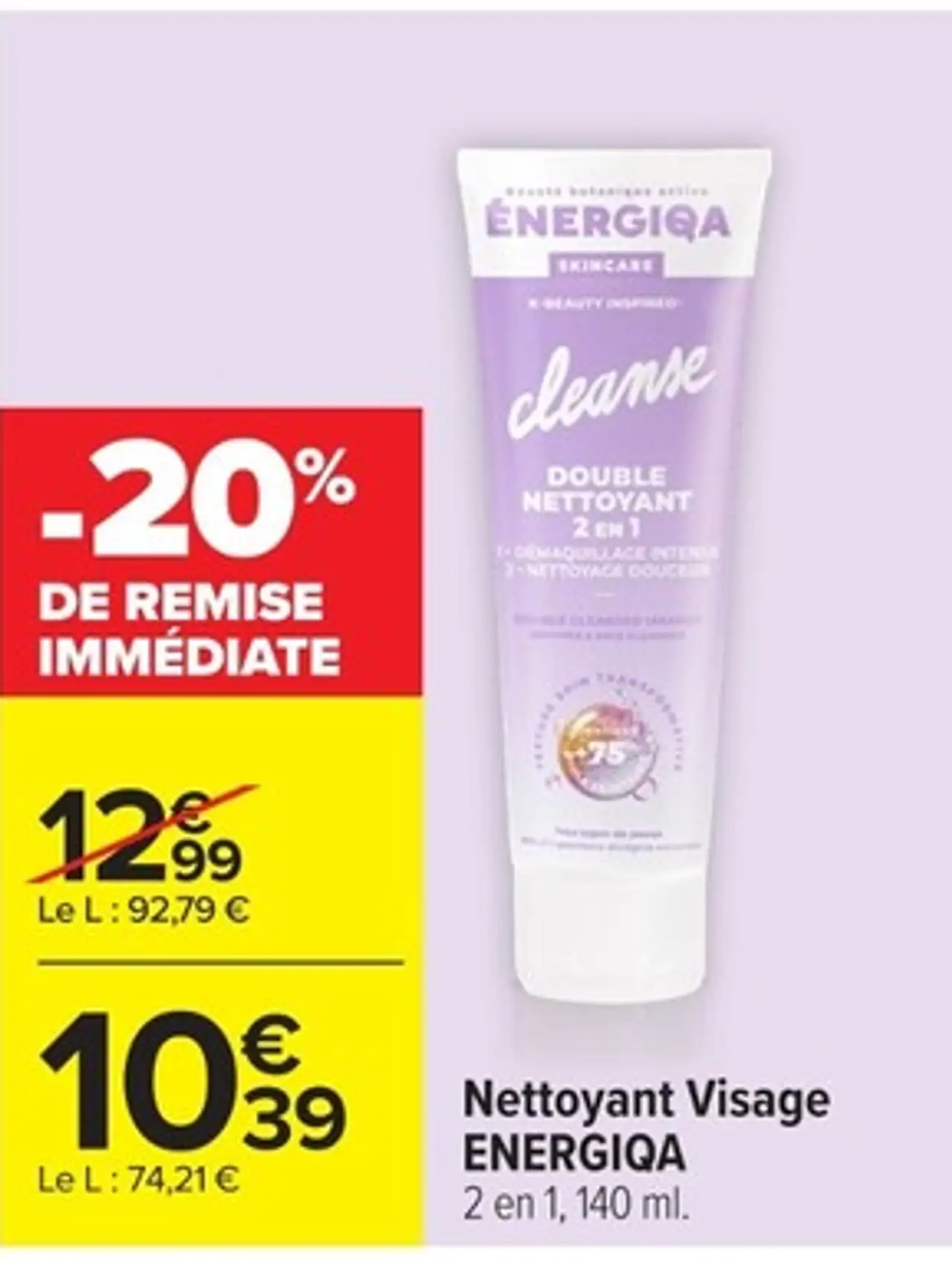 Nettoyant Visage Energiqa Double Nettoyant 2 en 1