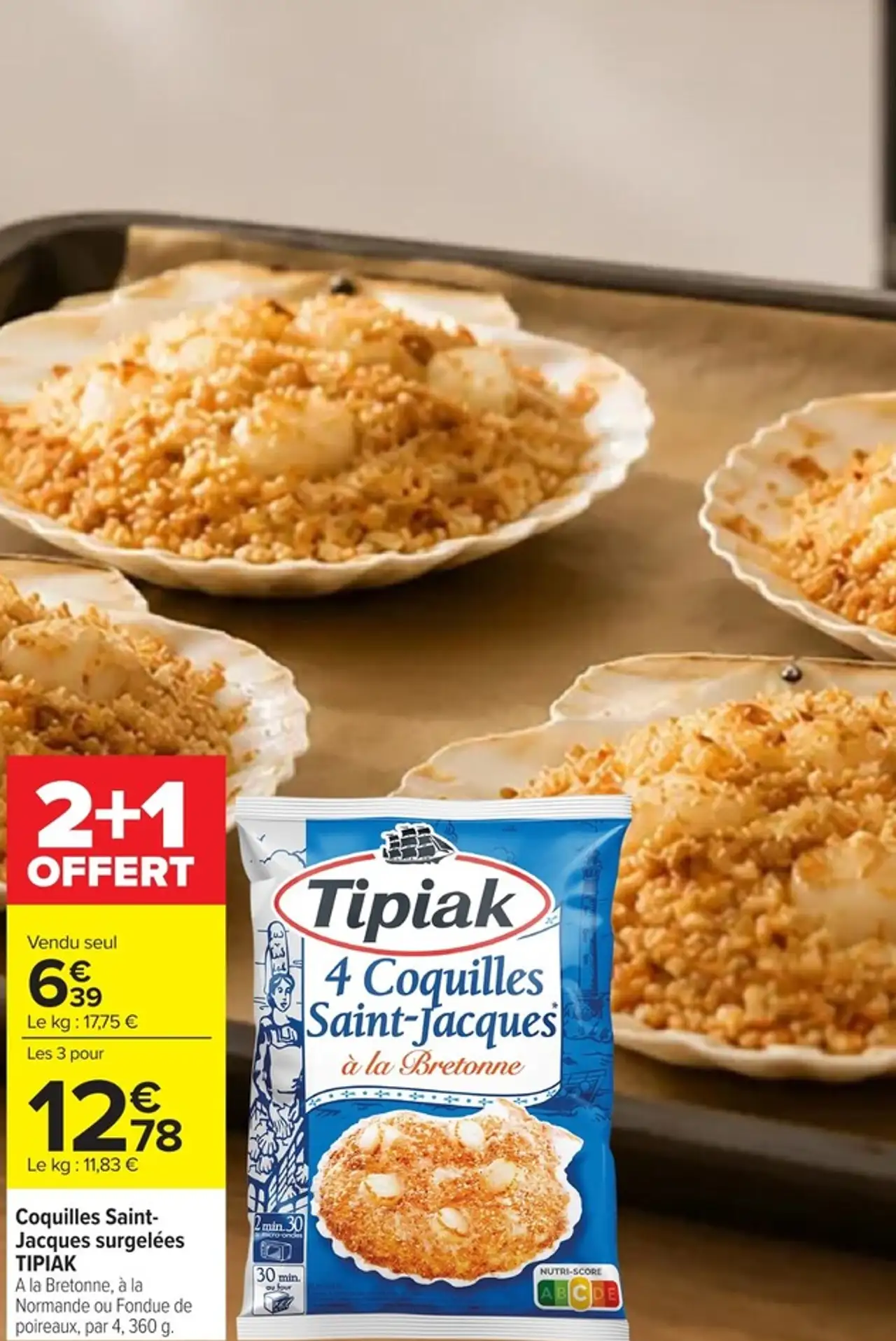 Coquilles Saint-Jacques surgelées TIPIAK