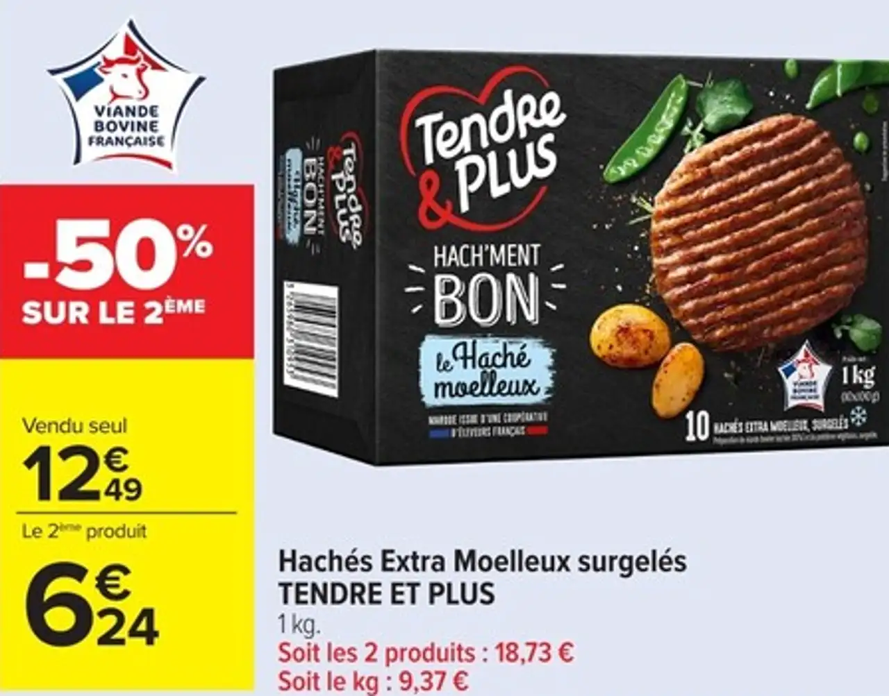 Hachés Extra Moelleux surgelés TENDRE ET PLUS
